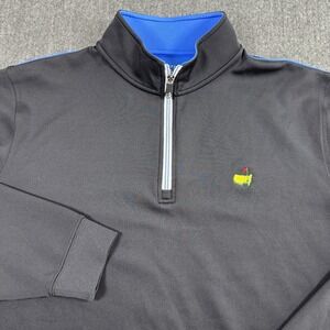 Masters Tech Golf Men's L Black Quarter Zip Pullover shirt Performance Augusta